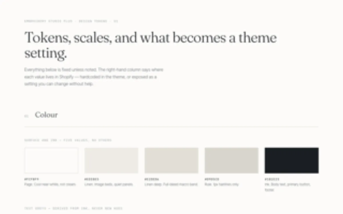 Design tokens and scales for the store theme
